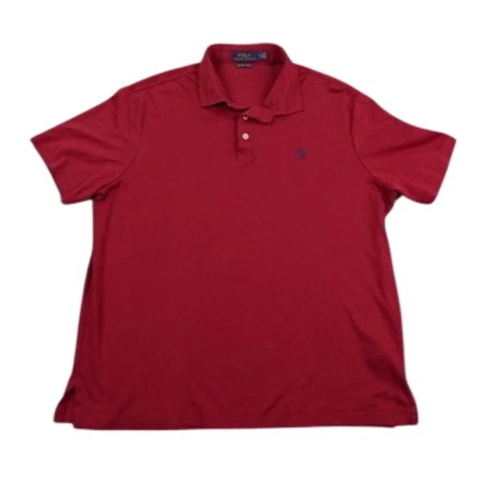Polo Ralph Lauren Mens XL Pima Soft Touch‎ Polo Shirt Burgundy Red Short Sleeve